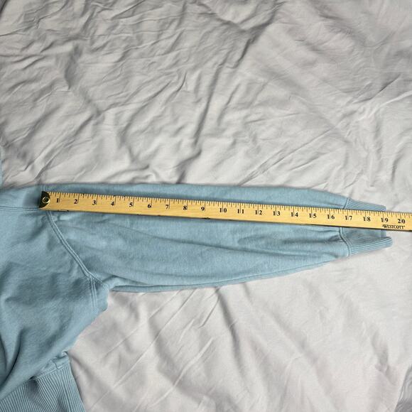 Lou & Grey Women’s sz Small Sweater 1/4 Zip Light Blue Cotton Blend Long Sleeve - Picture 10 of 10